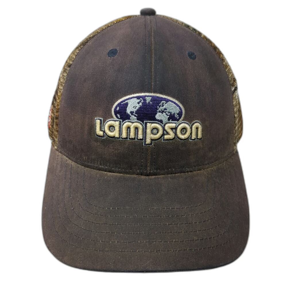 Towsleys Baseball Cap Brown One Size Lampson Mesh Back Camo American Flag hat